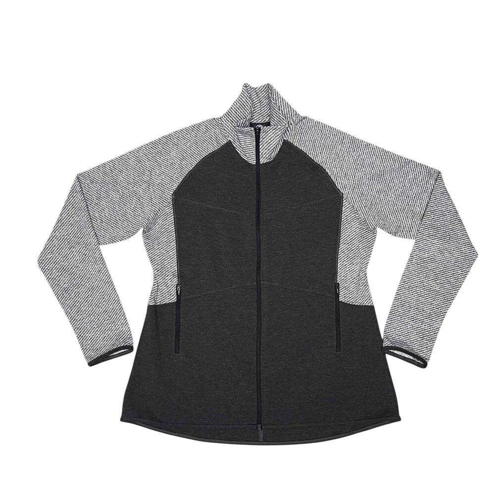 Champion Women’s Full-Zip Performance Jacket XXL Gray Black Tweed Athleisure